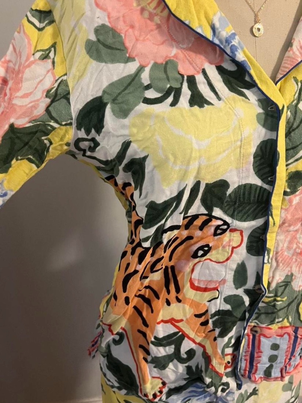 RARE Anthropologie Tiger Floral Pajamas